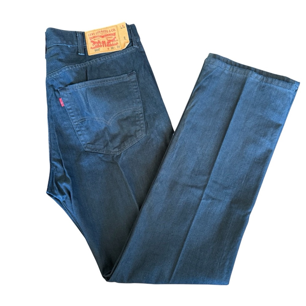 2 for $15 😍 Levi’s Men’s 501 Coated Dark Denim Button Fly Jeans – Size 38x34